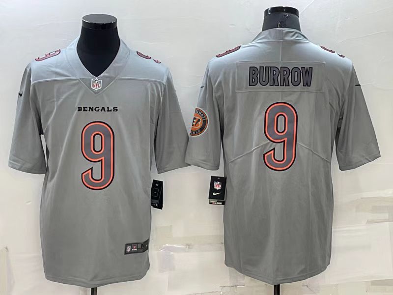 Men Cincinnati Bengals #9 Burrow Grey 2022 Nike Limited Vapor Untouchable NFL Jerseys